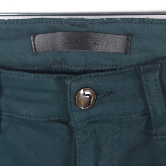 JOE’S THE CHARLIE High Rise Skinny Ankle Green Coated Pants Jeans RawHem Size 29 - Picture 3 of 11